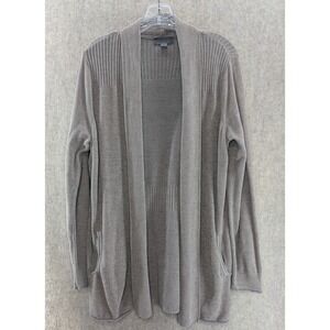 Barefoot Dreams CozyChic Ultra Lite Cardigan Duster Taupe Knit Size M NOWCU1470
